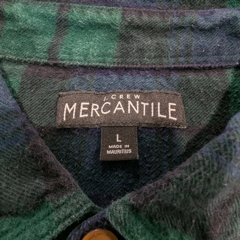 Vintage J. Crew Cotton Flannel Plaid Shirt - Picture 5 of 7